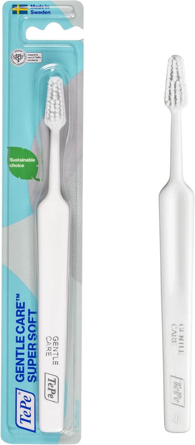 TePe Gentle Care Soft Toothbrush, Adult Post-Surgery Toothbrush for Sensitive Teeth and Gums