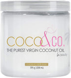 100% Raw Coconut Oil for Skin & Hair, Clean Beauty Grade, Pure and Organic Extra Virgin by COCO & CO. 8 Fl Oz (Pack of 1)