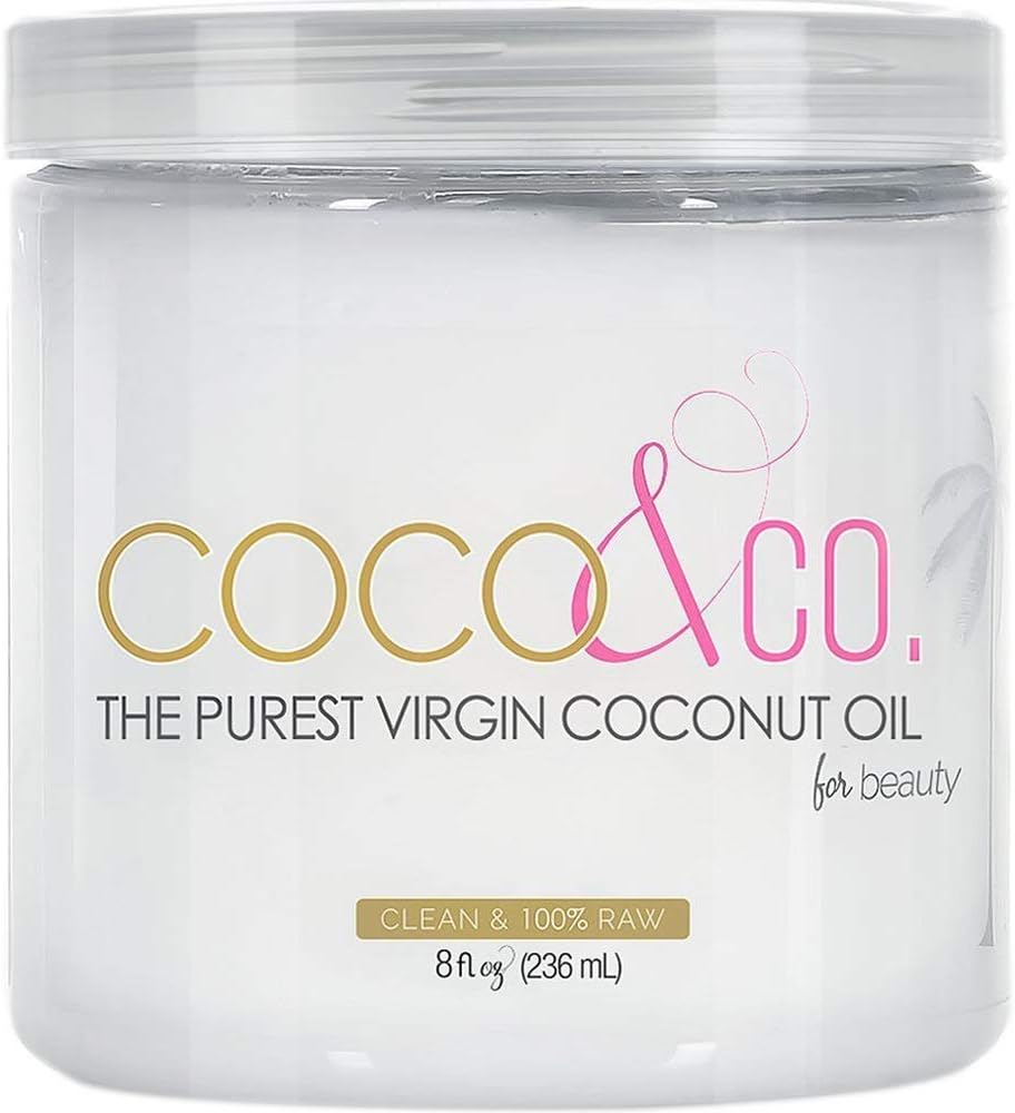 100% Raw Coconut Oil for Skin & Hair, Clean Beauty Grade, Pure and Organic Extra Virgin by COCO & CO. 8 Fl Oz (Pack of 1)