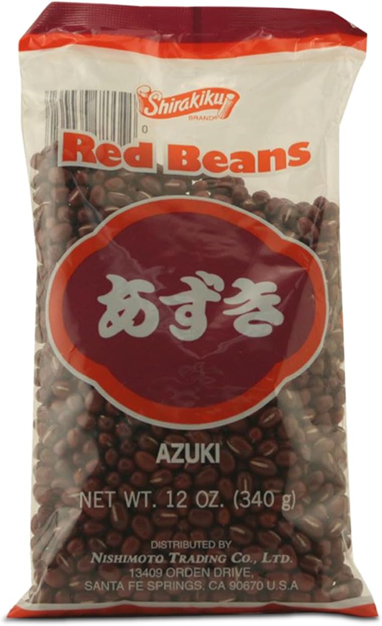 Shirakiku Dark Red Beans | Japanese Vegan Azuki Small Beans | Fiber, Iron Various Calcium & Minerals | Perfect For Asian Recipes and Desserts | Delicious Nutritious Beans 12-Ounce