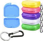 6 Pack Multicolor Retainer Case with Dual Vent Holes, Denture & Mouth Guard Case, Orthodontic Storage Box for Travel, Home, Office,Teens & Adults