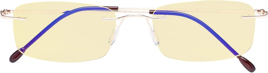 CessBlu Blue Light Blocking Glasses for Men Women Reading Computer Anti Glare UV Protection Eyeglasses Rimless Bendable