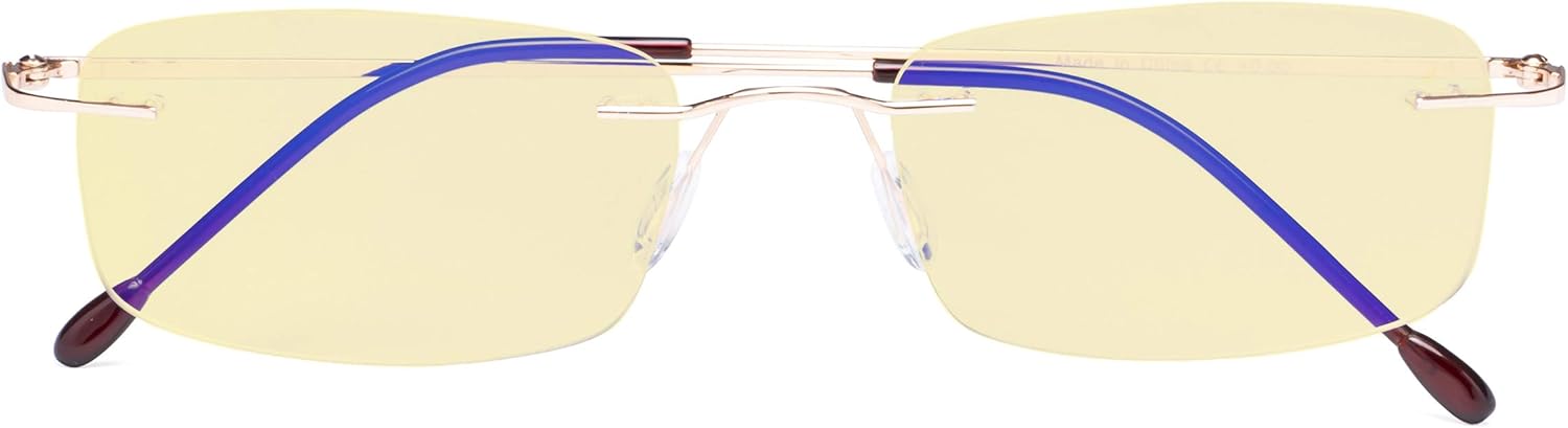 CessBlu Blue Light Blocking Glasses for Men Women Reading Computer Anti Glare UV Protection Eyeglasses Rimless Bendable