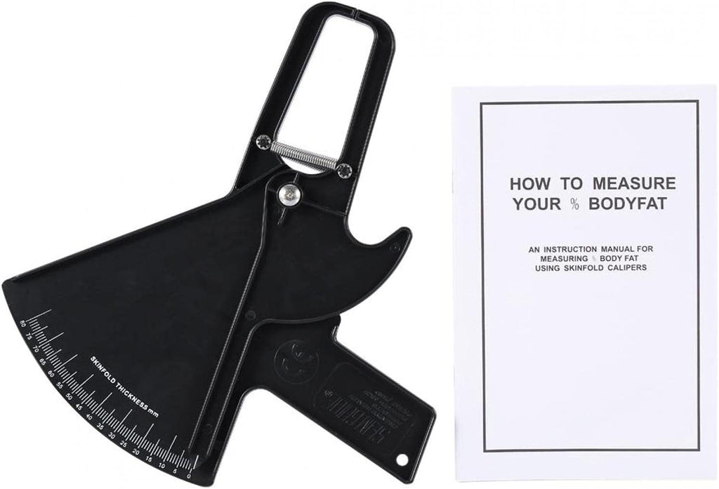 Body Fat Calipers, Skinfold Caliper 2 Colors 0-80MM Fat Measuring Test Slim Skinfold Caliper Measure Tester (Black)