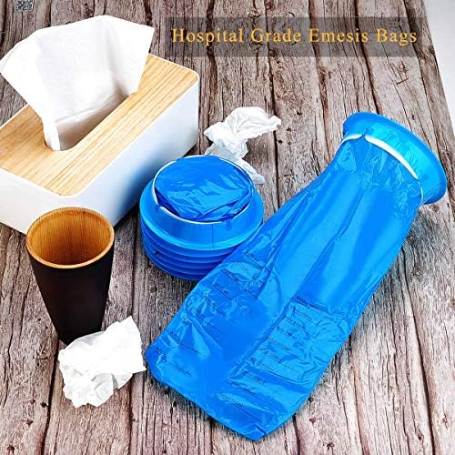 14 Pack Disposable Vomit Bags (Thick), Barf Bags 1000ML Blue, Morning Sickness Bag Hospital Grade Leaking Resistant by Valchoose