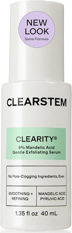 CLEARSTEM - CLEARITY The Blackhead Dissolver Mandelic Acid Serum - Vitamin C, Turmeric, Collagen Boost - All Skin Types - Facial Skin Care Products - Gluten Free, Cruelty Free - 1.35 Fl Oz / 40ml