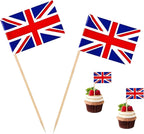 100 Pcs United Kingdom Flag British Toothpick Flags, Cocktail Picks Mini Stick Cupcake Toppers Country Picks Party Decoration Celebration Cocktail Food Bar Cake Flags
