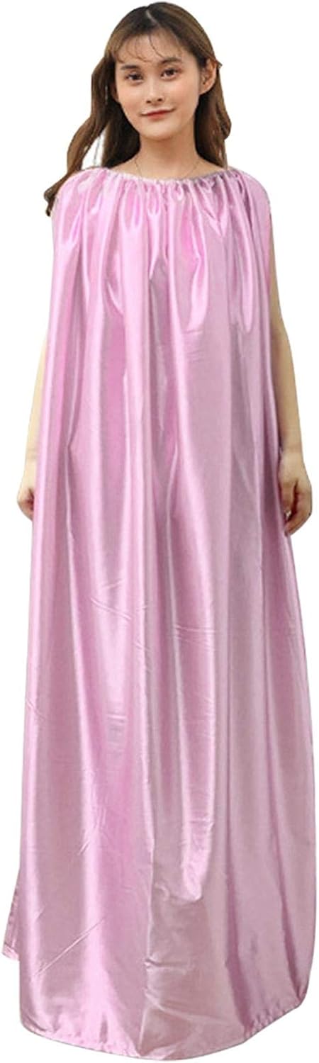Women Steam Gown, 5 Feet Foldable Sleeveless Artificial Silk Spa Fumigation Bath Robe, Sauna Steam Cloak for Home Fumigation Bathrobe Sweating Tool