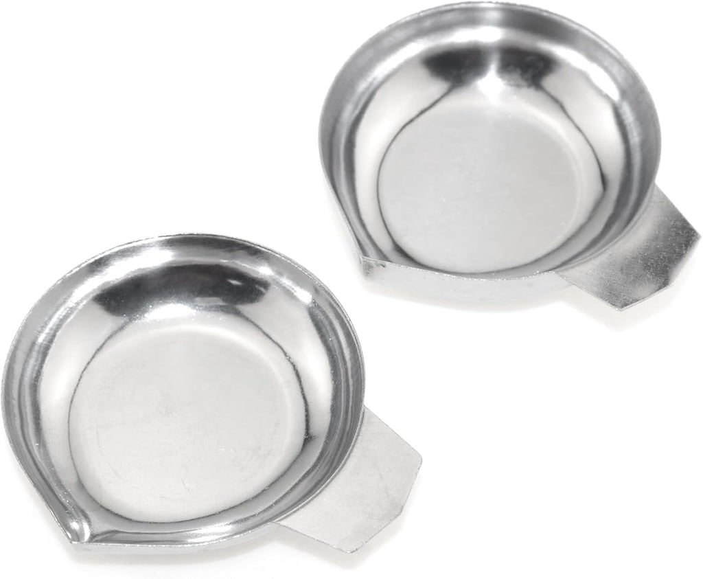 2PCS Electronic Scale Tray 7.5x6.5cm Stainless Steel Weighing Pan Suitable for Weighing Jewellery Spices Resin Packing