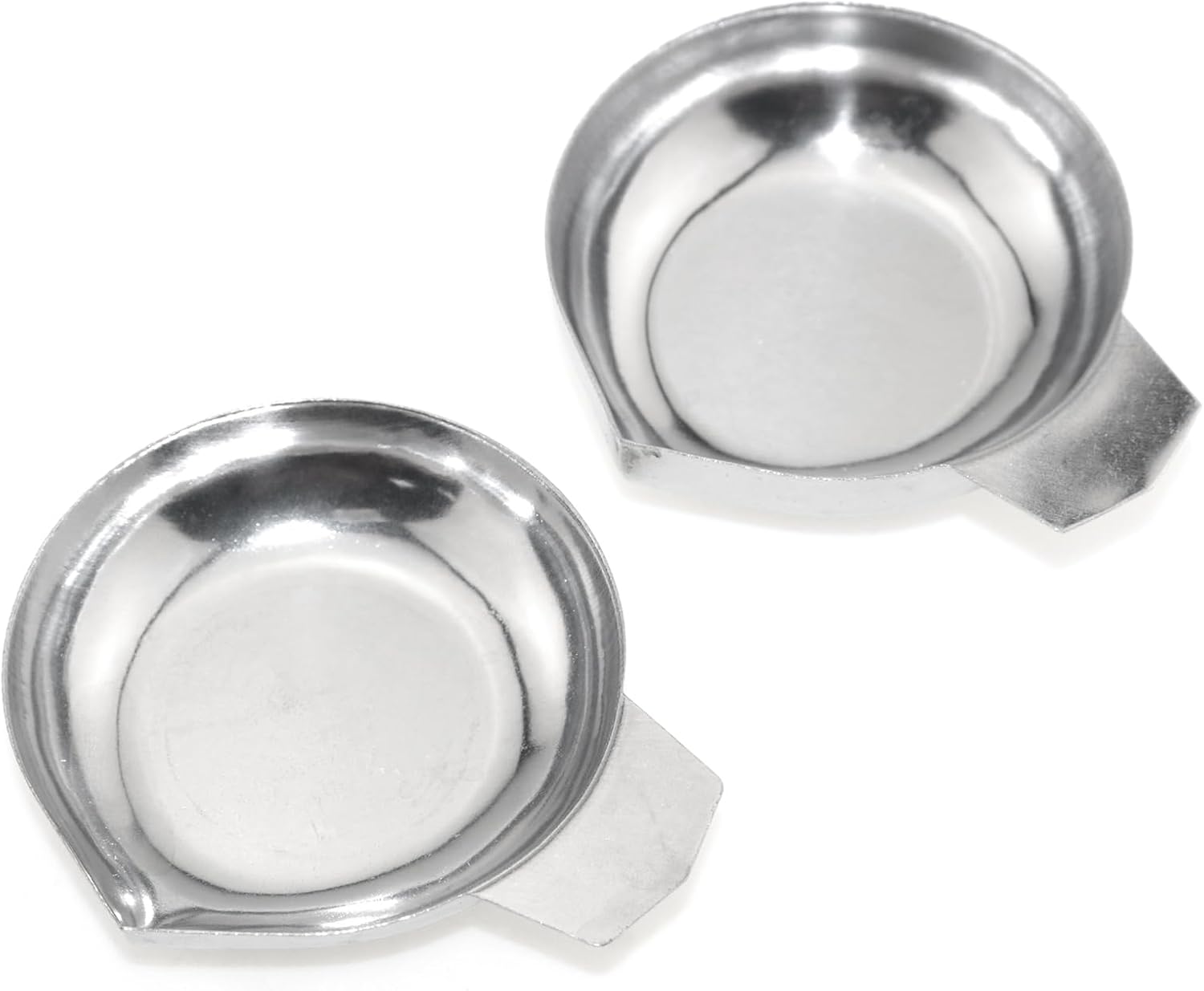 2PCS Electronic Scale Tray 7.5x6.5cm Stainless Steel Weighing Pan Suitable for Weighing Jewellery Spices Resin Packing