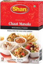 Shan - Chaat Masala Seasoning Mix (100g) - Spice Packets for Tangy and Spicy Garnish (Pack of 6)
