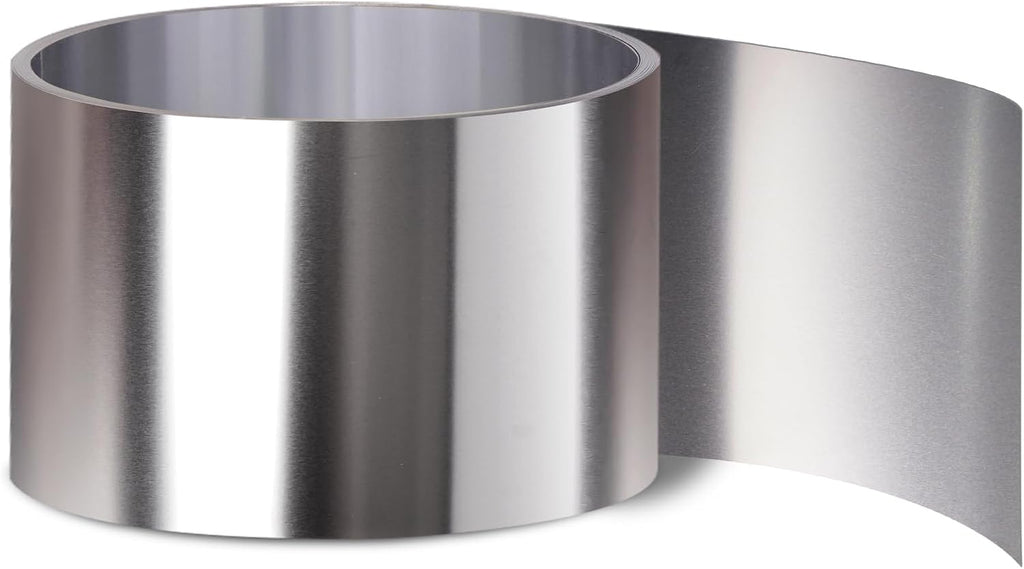 Vigorous 304 Stainless Steel Foil Roll, 2" x 10Ft Stainless Steel Sheet, Full Hard, 0.2mm Thick Stainless Steel Flashing for DIY, Arts & Crafts Project, Decoration, Protection, Kitchen and Bath