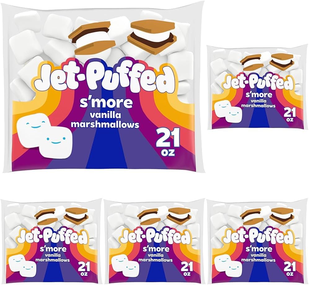Jet-Puffed S'more Vanilla Marshmallows, 21 Oz (Pack of 5)