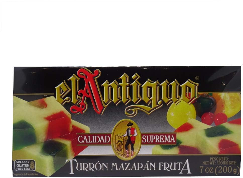 El Antiguo Calidad Suprema Turron Mazapan Fruta / Marzipan Fruit Nougat 200g