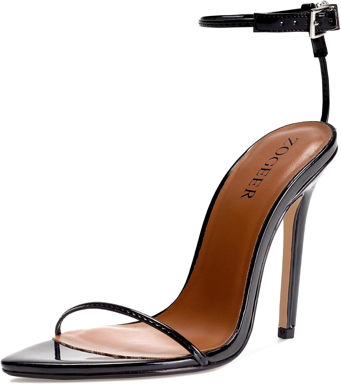 Women's Stiletto High Heeled Sandals Sexy Strappy Open Toe Black Red Heels Wedding Party Evening Prom Dance Dressy Shoes