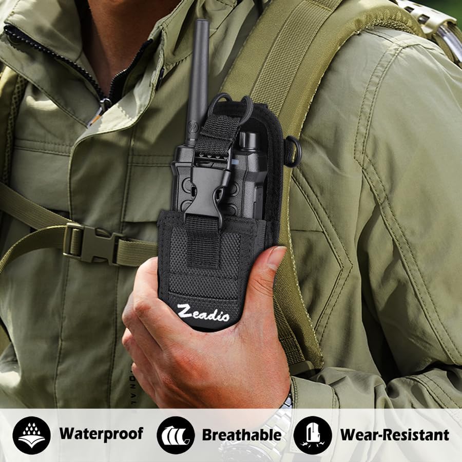 Zeadio Versatile Two-Way Radio Case, Universal Durable Holster Pouch Case Holder for Two-Way Radio Walkie Talkies (ZNC-D, Pack of 2)