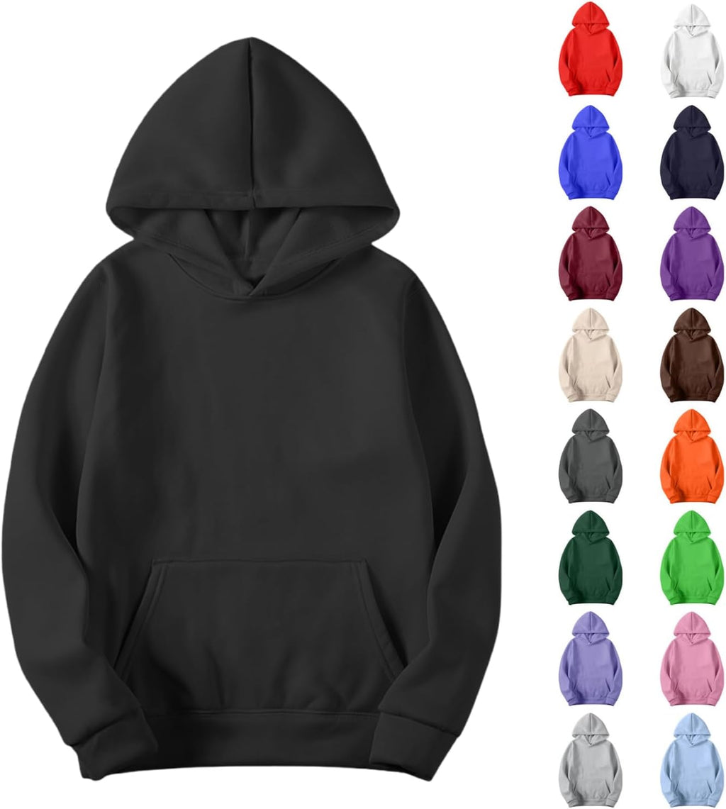 Unisex Basic Hoodie Women Men Oversized Plain Hooded Sweatshirt Casual Fleece Long Sleeve Pullover Fall Sweater 2025