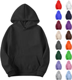 Unisex Basic Hoodie Women Men Oversized Plain Hooded Sweatshirt Casual Fleece Long Sleeve Pullover Fall Sweater 2025