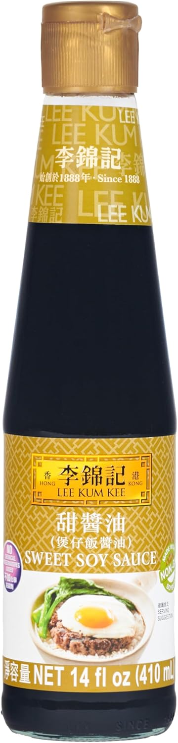 Lee Kum Kee Sweet Soy Sauce (14 oz - 1 Pack), Vegan, Non-GM Soybeans, No Artifical Preservatives - Perfect for Clay Pot Rice, Stir-Fry Noodles, Dumplings, Dips, & Rice Rolls