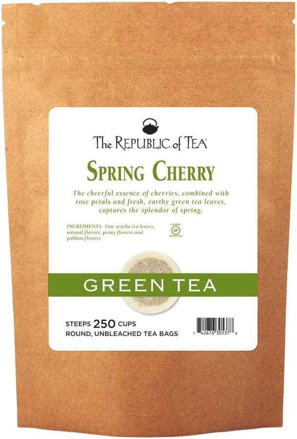 The Republic of Tea Spring Cherry Green Tea, 250 Tea Bag Bulk