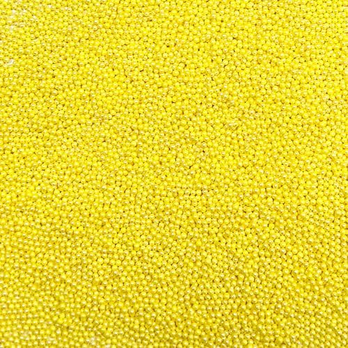 Homipooty Nonpareils Sprinkles Edible Yellow Pearl Sugar Sprinkles 110g/3.88oz 2mm Mini Yellow Pearls Baking Cakes Cupcake Topper and Cake Decorations for Valentines Day Halloween Christmas