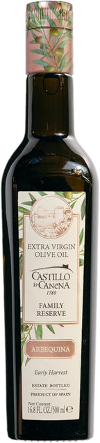 Castillo De Canena Extra Virgin Olive Oil (16.8 fl. oz.) Arbequina Award Winning Early Harvest, High Polyphenol, Cold-Pressed Purity | Rich, Bold Flavor Profile | Bread, Soup, Pasta, Salad Dressing, Vegetables | Estate Produced Since 1780 | Spanish