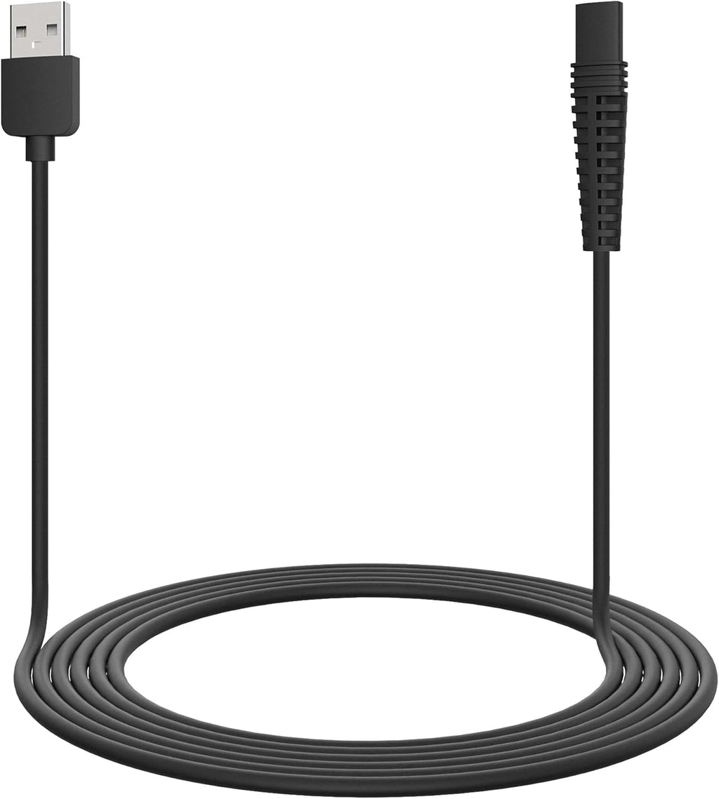 Linkidea 5V Shaver Charger Cord Compatible with Braun Series 1, 3, 5, 7, 9, Replacement USB Adapter Cable, Electric Razor Data Cable (Black)