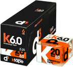 d3 K6.0 Kinesiology Tape - 2in x 20ft Orange (6 Rolls) Latex-Free Hypoallergenic Joint Muscle Sports Medical Injury Support