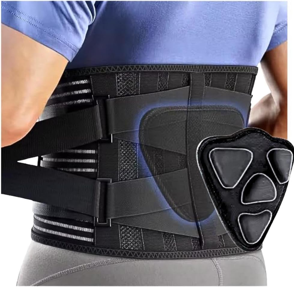 Back Brace for Men & Women - Lower Back Support Belt for Sciatica, Bulging Disc & Pelvic Pain Relief - Adjustable Lumbar Support Brace for Work, Sleeping & Everyday Use - Faja para Espalda y Ciática (Medium)
