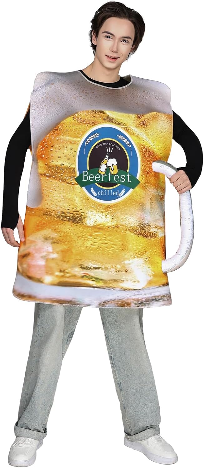 EraSpooky Mens Beer Costume Funny Adult Oktoberfest Stein Ale Mug Outfits