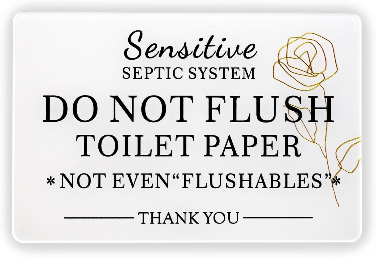 Do Not Flush Bathroom Sign – 2 Pack Bathroom Etiquette Sign for Septic System, Please Don’t Flush Toilet Paper, Acrylic Black and White Wall Décor for Home, Airbnb, RV, Cabin, 4x6 Inch