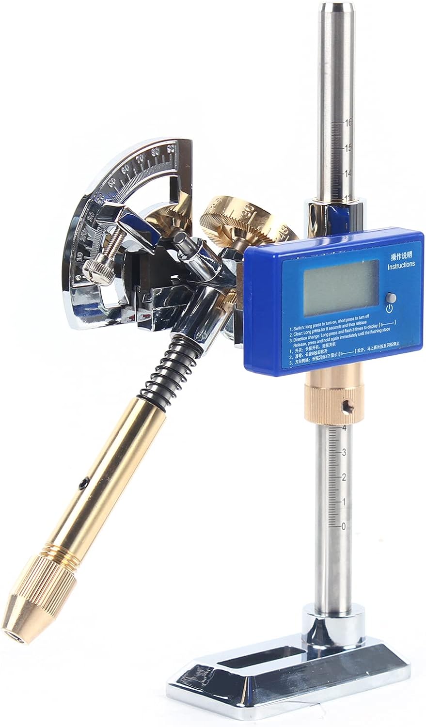 Digital Display Angle Manipulator，Gem Faceting Machine Angle Polishing Handle，High Precision Grinding Faceted Manipulator Jade Jewelry Faceting Machine Faceting Equipment 96 Index Wheel
