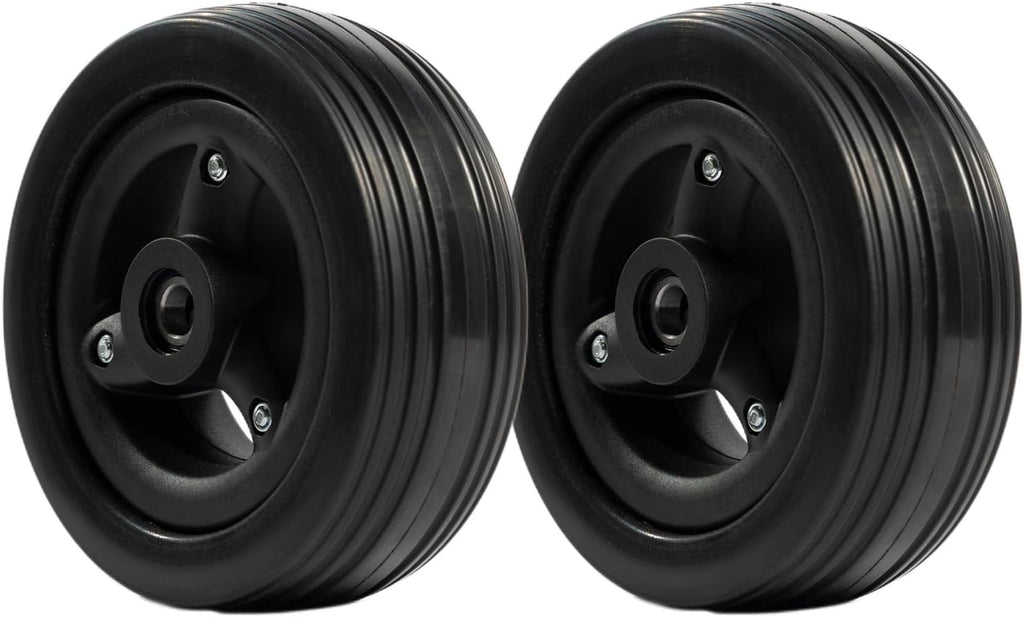 6"x2" Caster Wheel Assembly,6"x2" Front and Rear Caster Wheel for Q700 M Power Wheelchair and Q700-UP M Standing Wheelchair Replacement Wheels Parts,Polyurethane Solid Tires,W/Bearings,Black,1Pr.