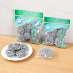 8PCS Stainless Steel Kitchen Pot Brush with Handle Wire Ball Cleaning Tools Home Dish Washing Accessories