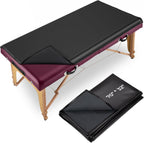 Noverlife 70x32in Massage Table Cover Protector, PU Leather Lash Bed Cover Reusable&Wipeable Esthetician Bed Covers Massage Beds Covers, Replacement Wax Mat for Beauty Salon Spa Tattoo - Black