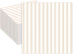 Stxy's Ivory Beige Striped Napkins (60ct) 5"x 5" Tan Beige Cocktail Napkins Cream Stripe Dessert Beverage Napkin for Wedding, Baby Shower, Bridal Shower, Birthday