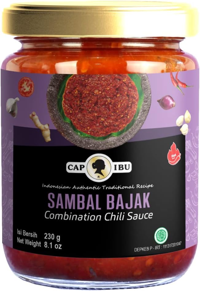 Sambal Bajak (Bajak Chili Sauce Hot) - 9.17oz (Pack of 1)