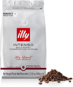 illy Whole Bean Coffee - Perfectly Roasted – Intenso Dark Roast - Warm Notes of Cocoa & Dried Fruit – Full-Bodied - 100% Arabica Beans - No Preservatives – 17.6 Ounce