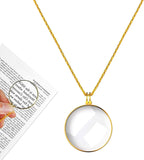5X Necklace Pendant Magnifier, Magnifying Glass,5X Necklace Monocle Portable Pendant Magnifier with Chain,Real Glasses Magnifying for Reading Hobbies,Inspection,Seniors (Gold)