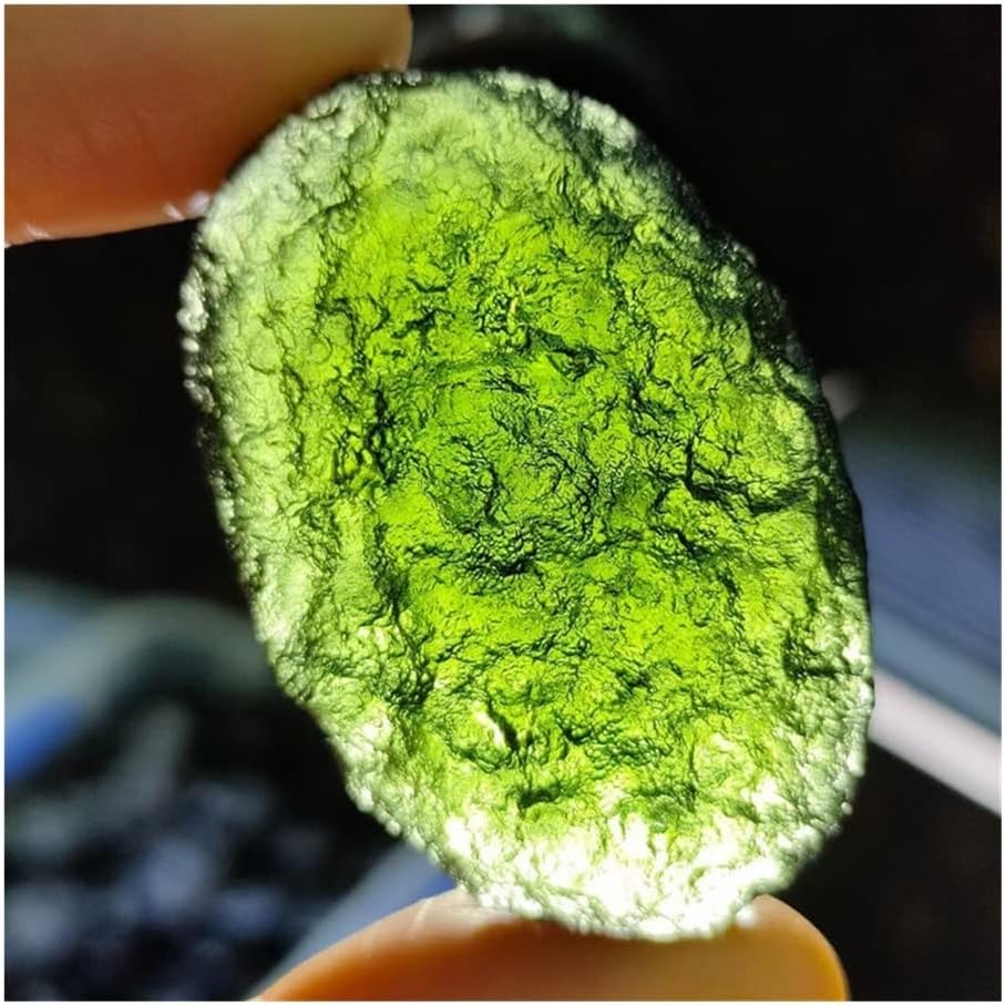 6-26g Moldavite Natural Czech Meteorite Impact Glass Rough Stone Crystal Energy Stone 1pc, 11223S1BOTTON (Size : 10-12 g)