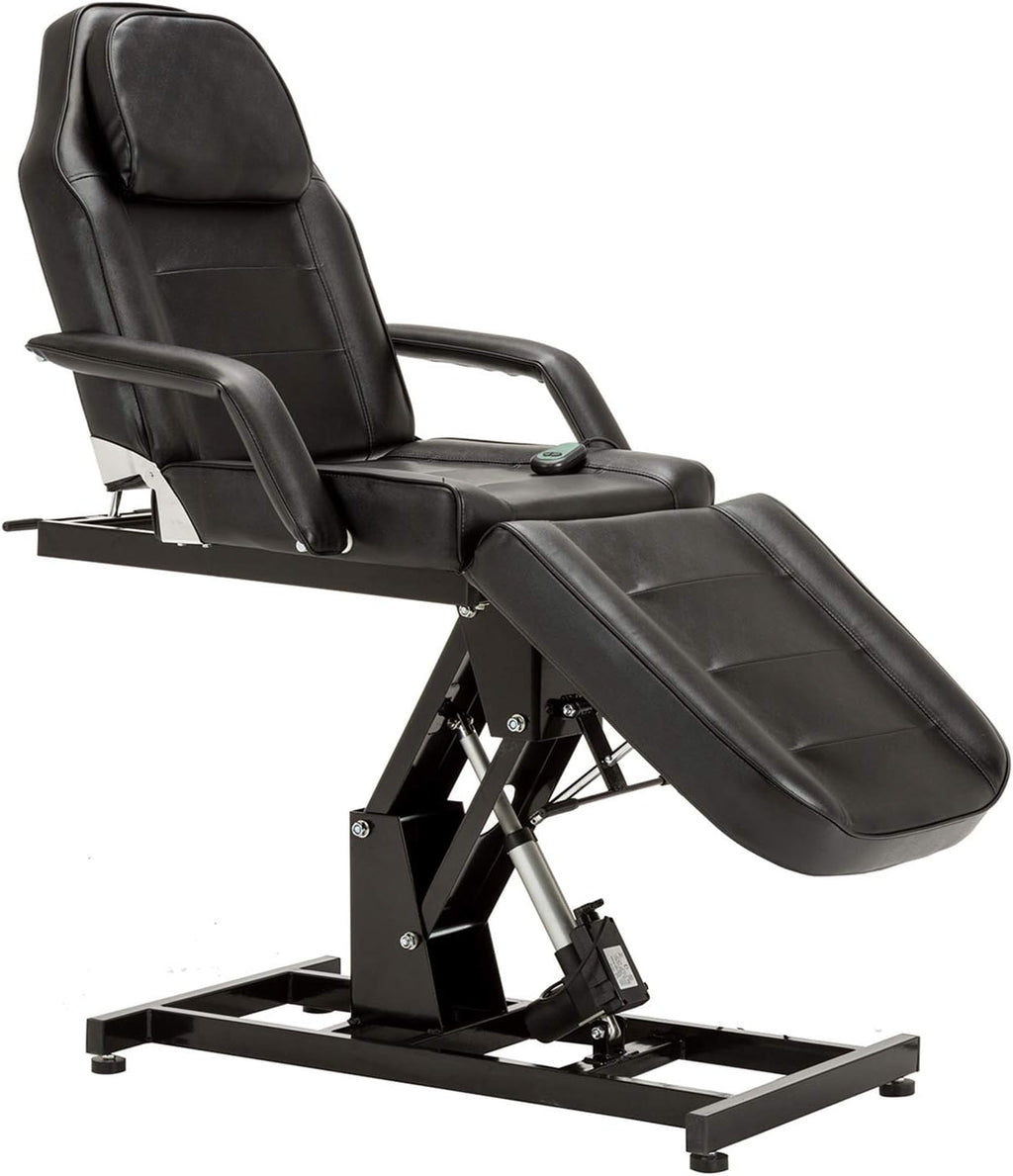 BarberPub Salon SPA Massage Bed Tattoo Chair Facial Adjustable Table Beauty Equipment 0100 (Black)