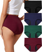 ACEJUNE Period Cotton Underwear for Women: Leak-Proof Menstrual Comfort Panties for Teens and Postpartum 4 Pack