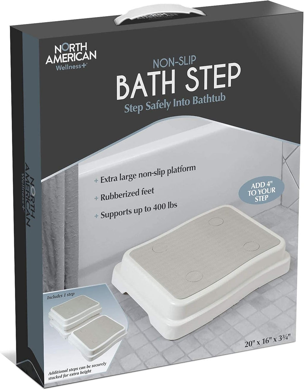 IdeaWorks Bath Step Safely into Bathtubs, White
