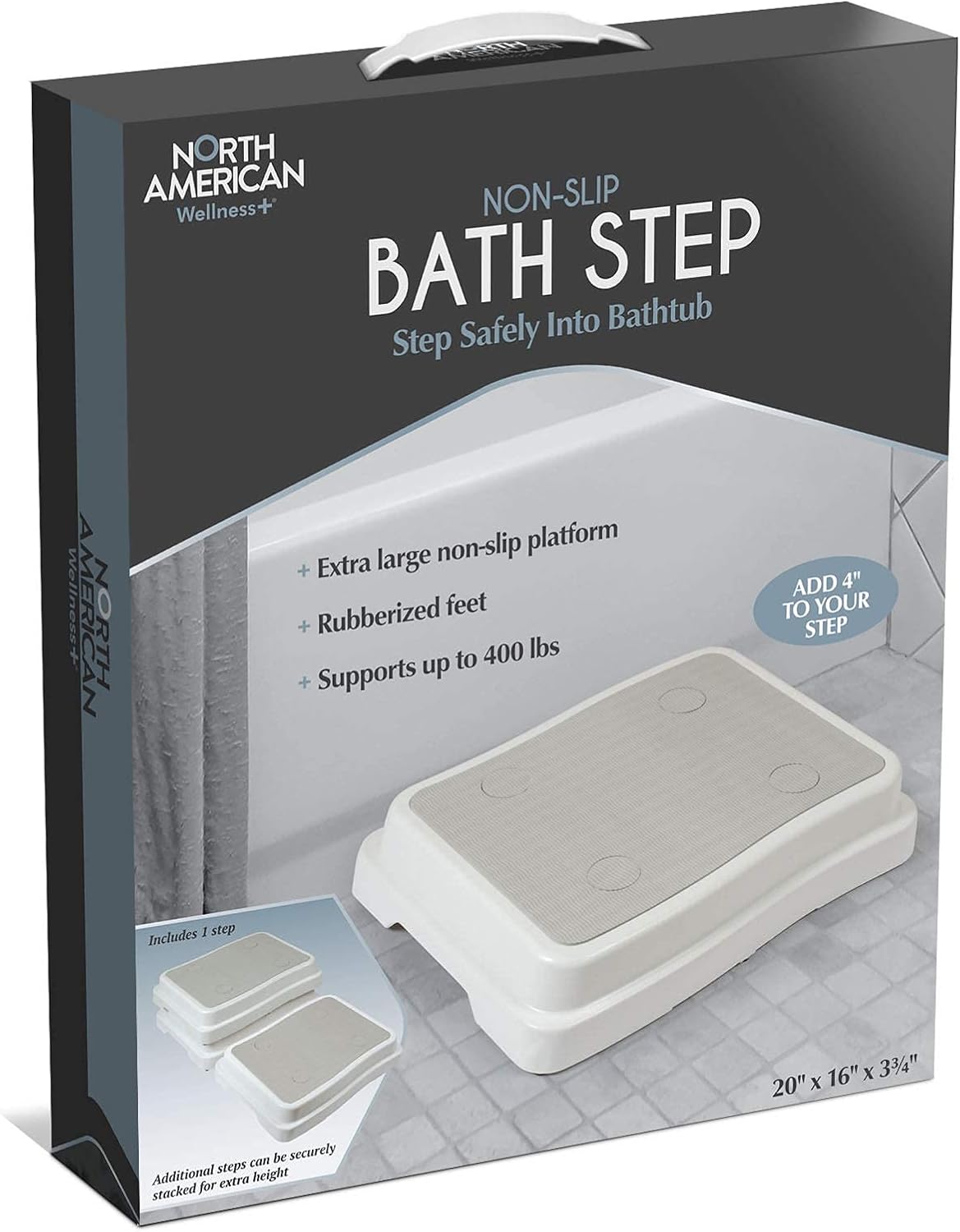 IdeaWorks Bath Step Safely into Bathtubs, White