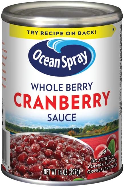 Ocean Spray Whole Berry Cranberry Sauce, 14 Ounce Can (Pack of 6)