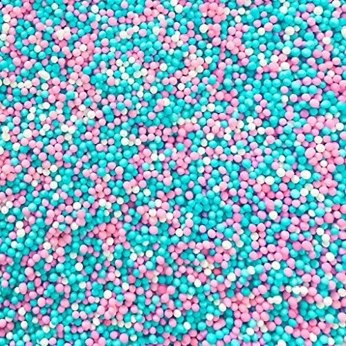 Baby Shower Boy Girl Gender Reveal Pink Blue White Bake in Sprinkle On Confetti Dessert Decoration Toppings for Cake Cookie Cupcake IceCream Donut (Gender Reveal)