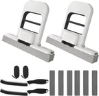 2 Pcs Mini Mop for Small Spaces, Foldable Self-Squeeze Wet and Dry Sponge Mop, Black Portable Cleaning Small Mop for Desktop, Kitchen Counter, Bathroom Tile, Glass-with 6 Pads ,2 Brushes, and 2Hooks