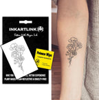 INKARTLINK Women's Semi-Permanent Floral Temporary Tattoos - Adult Art Design, Cruelty-Free, Waterproof, Non-Reflective (A Bouquet Of Flowers)