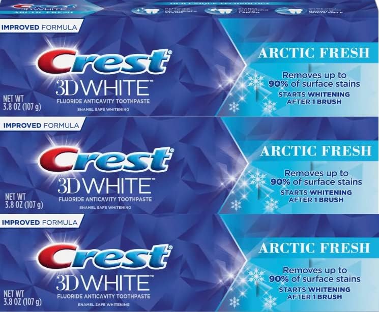 Crest 3D White Arctic Fresh Whitening Toothpaste, 3.8 oz (107g) - Pack of 3