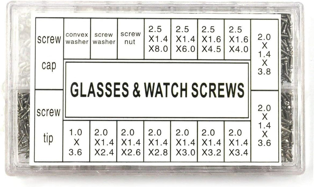 Eyeglass Sunglass Repair Kit Spectacles Repair Kit Stainless Steel Screws with Tweezers Screwdriver Tiny Micro Screws Nuts Assortment for Spectacles Watch (1000Pcs)